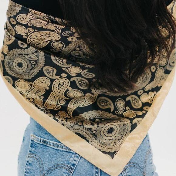 Paisley Boho Hair or Accessory Satin Scarf - Picture 2 of 2